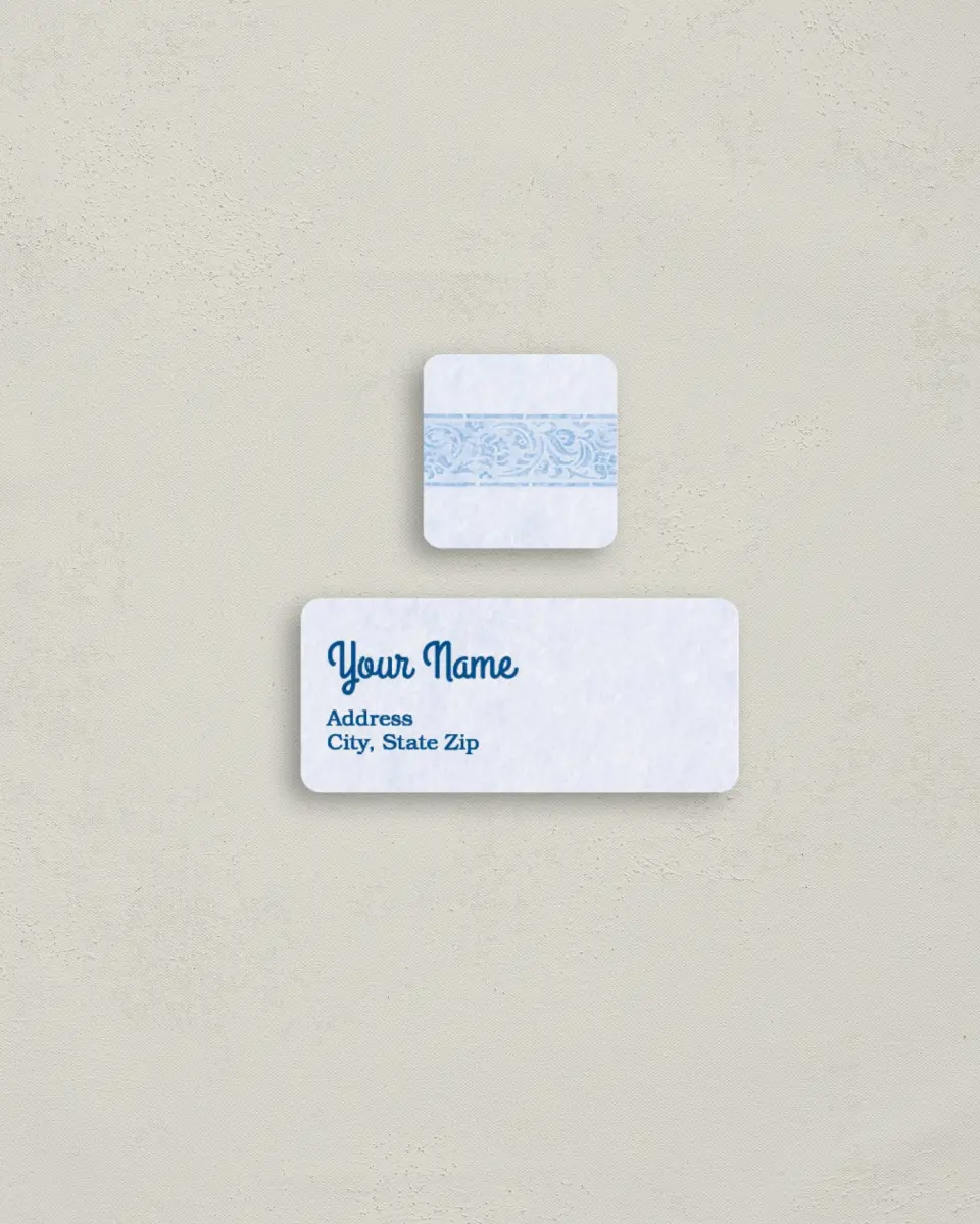 This is a 2¼" x 1" Labels; 1" x 1" Seals Return Address Label called Graceful Glamour printed in full color