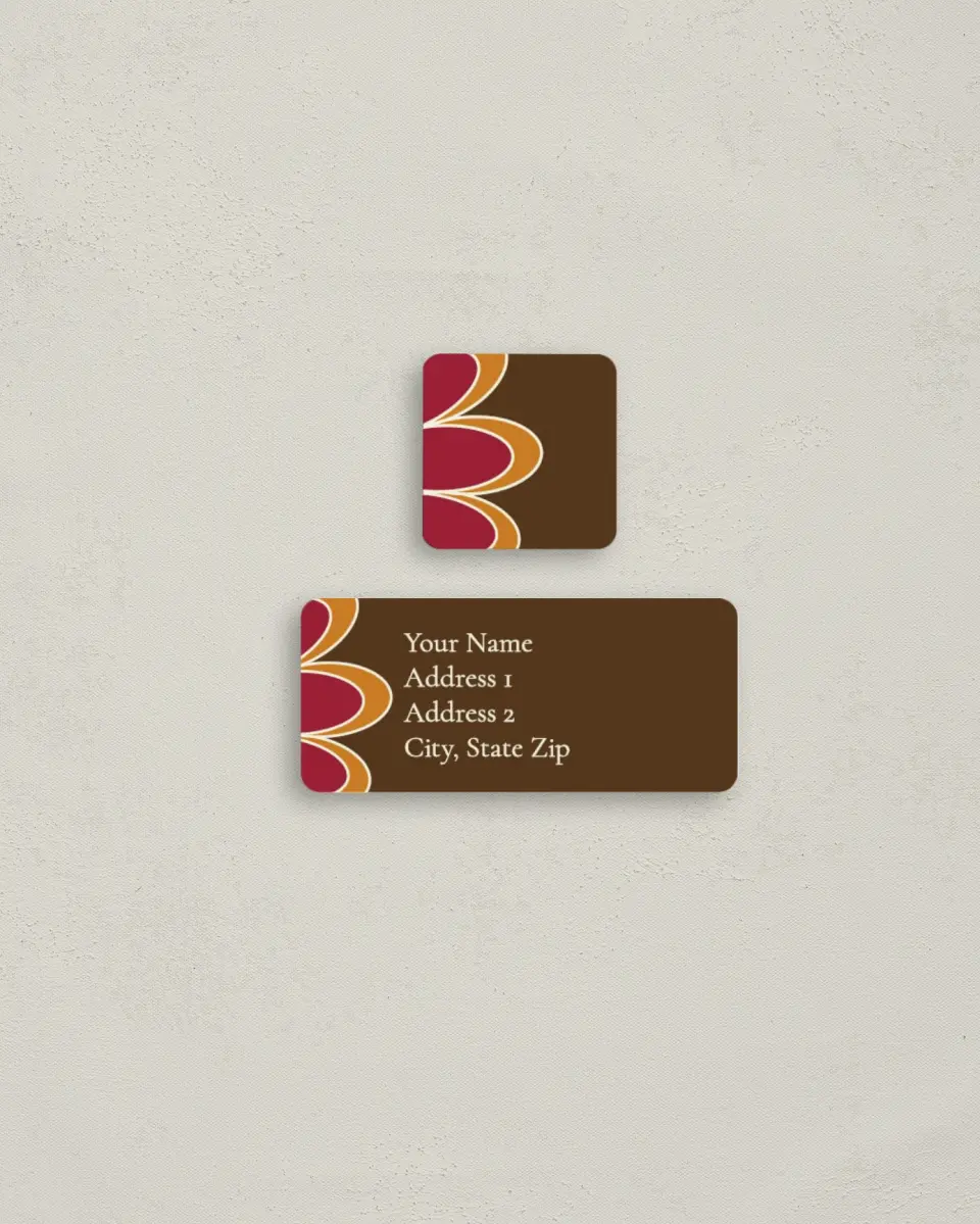 This is a 2¼" x 1" Labels; 1" x 1" Seals Return Address Label called Creative Turkey Ornament printed in full color