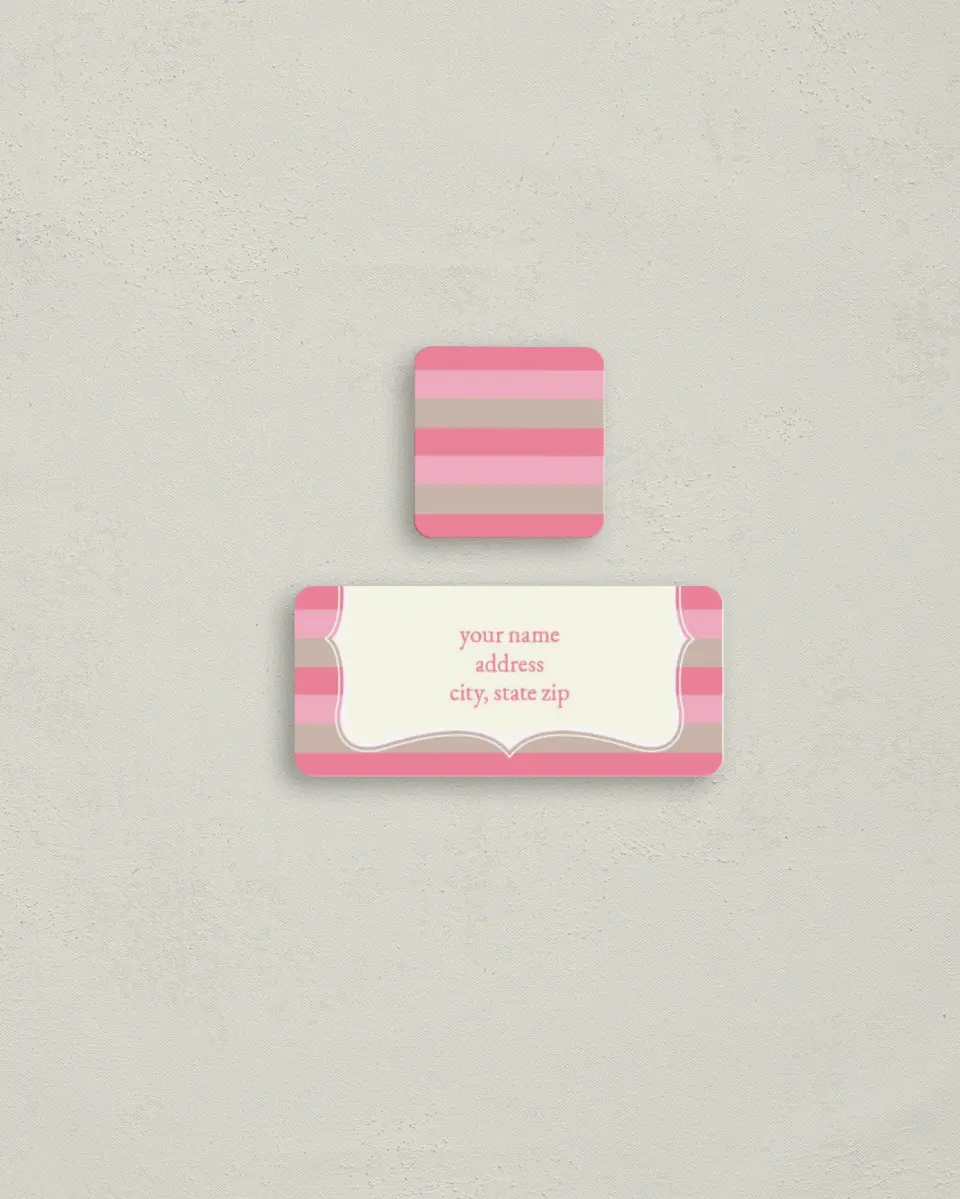 This is a 2¼" x 1" Labels; 1" x 1" Seals Return Address Label called Stamp of Hearts and Stripes printed in full color