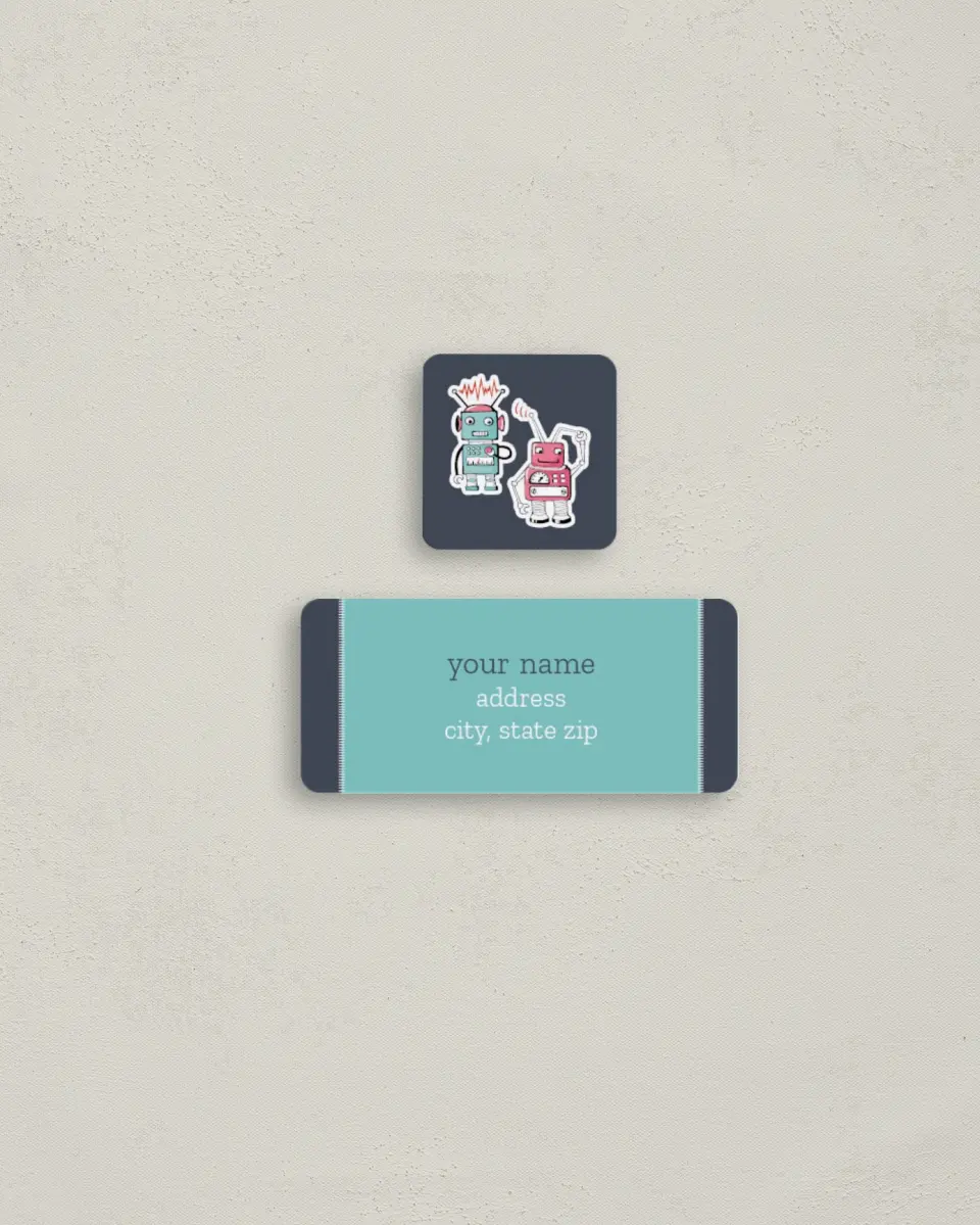This is a 2¼" x 1" Labels; 1" x 1" Seals Return Address Label called Bust a Move printed in full color