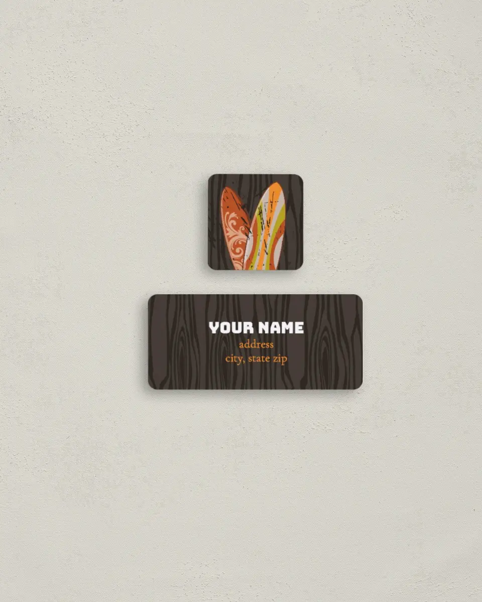 This is a 2¼" x 1" Labels; 1" x 1" Seals Return Address Label called Surf Breakers printed in full color