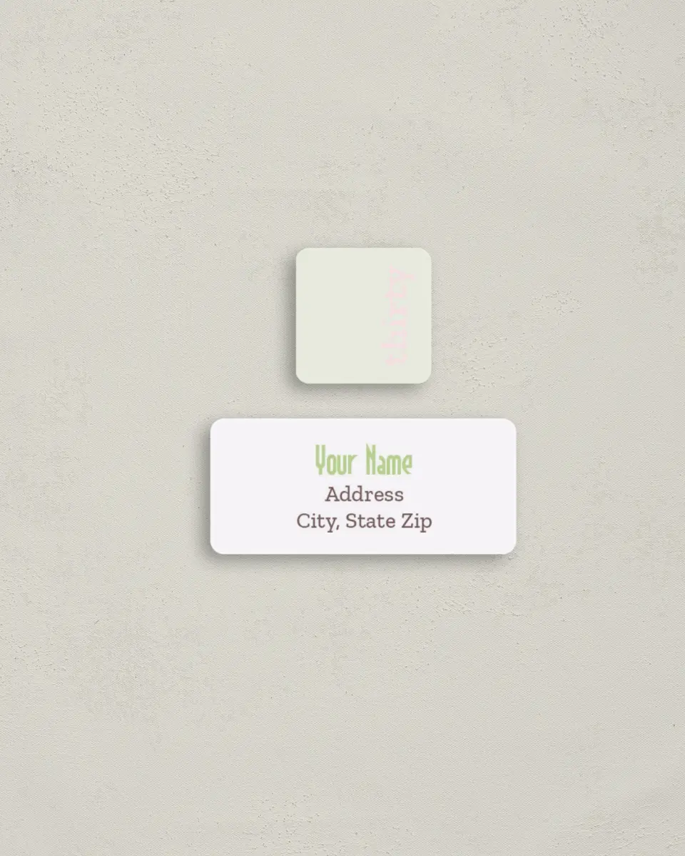 This is a 2¼" x 1" Labels; 1" x 1" Seals Return Address Label called Thirty Candles printed in full color