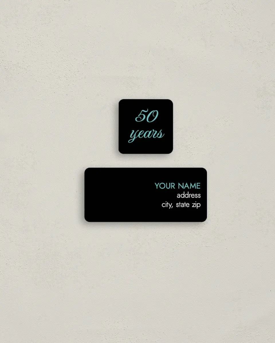 This is a 2¼" x 1" Labels; 1" x 1" Seals Return Address Label called It's Not So Black printed in full color