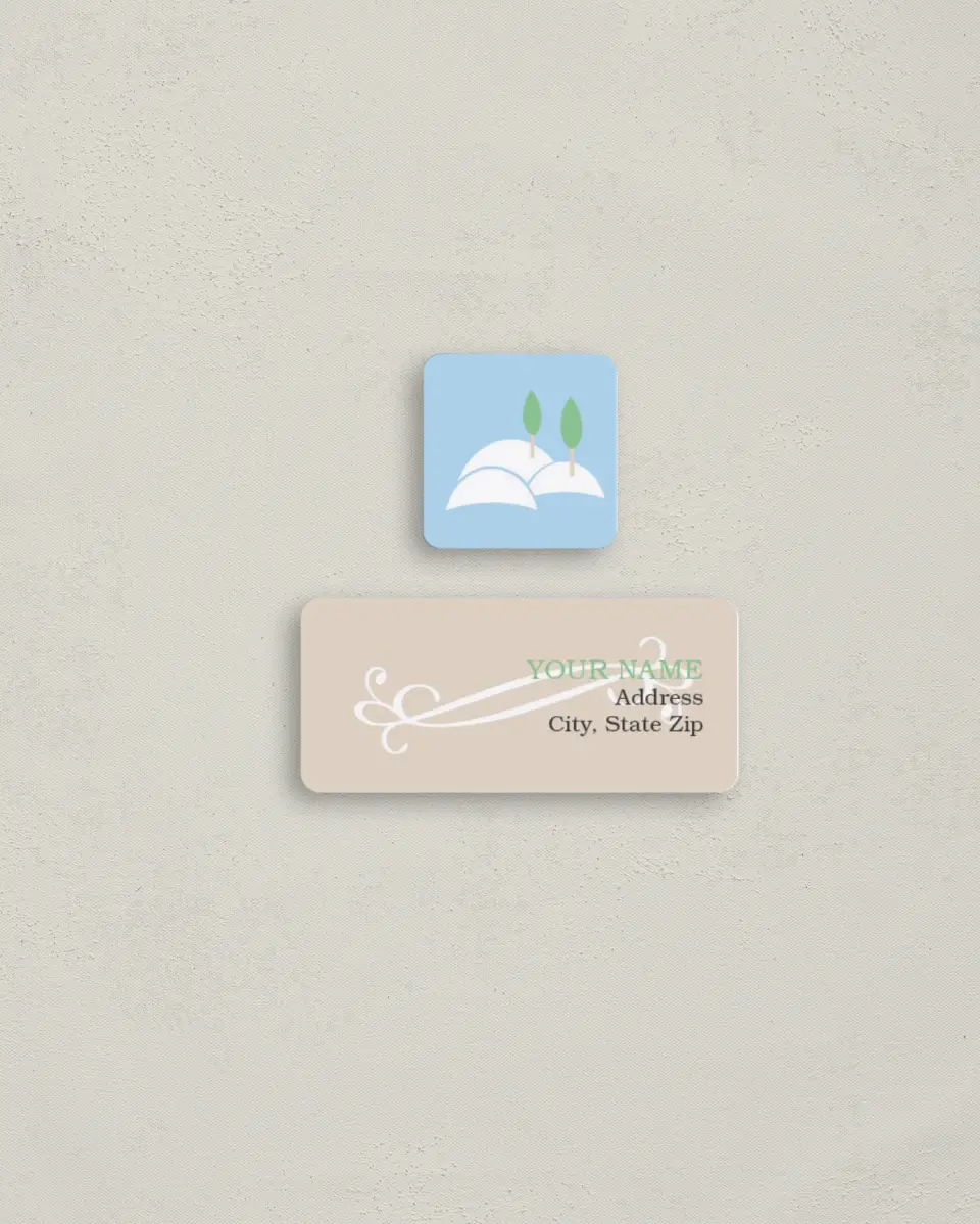 This is a 2¼" x 1" Labels; 1" x 1" Seals Return Address Label called Look Who's Fifty printed in full color