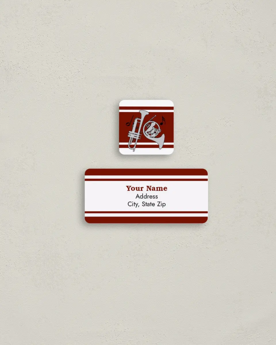 This is a 2¼" x 1" Labels; 1" x 1" Seals Return Address Label called Band Together! printed in full color