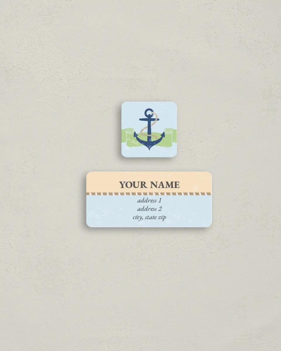 This is a 2¼" x 1" Labels; 1" x 1" Seals Return Address Label called Harbor Haven printed in full color