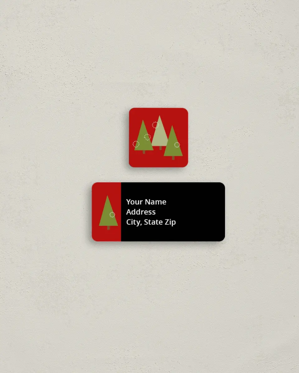 This is a 2¼" x 1" Labels; 1" x 1" Seals Return Address Label called Polka Dot Christmas printed in full color