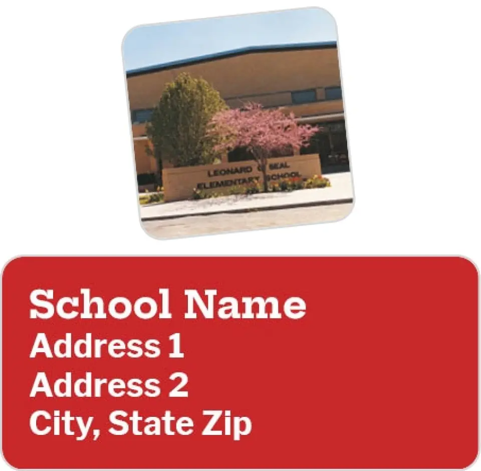 This is a 2¼" x 1" Labels; 1" x 1" Seals Return Address Label called Top Photo printed in full color