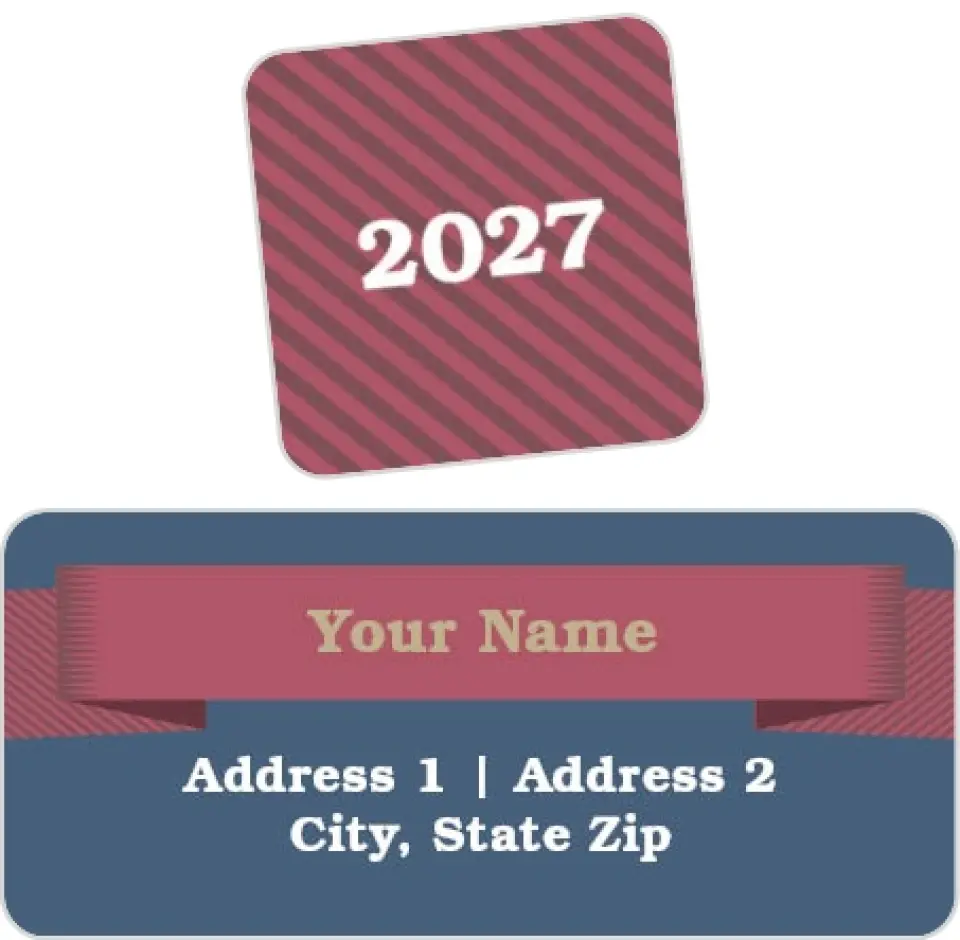 This is a 2¼" x 1" Labels; 1" x 1" Seals Return Address Label called Inspirational Quote with Banner printed in full color
