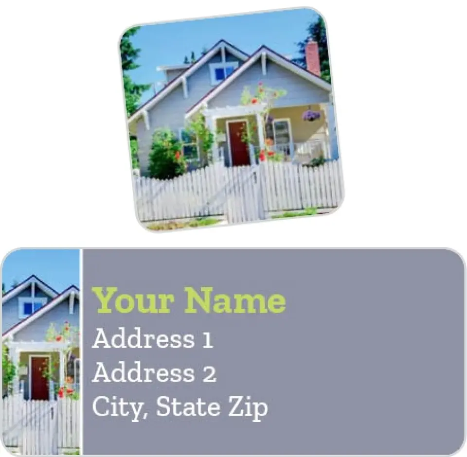 This is a 2¼" x 1" Labels; 1" x 1" Seals Return Address Label called Professional Home Appeal printed in full color