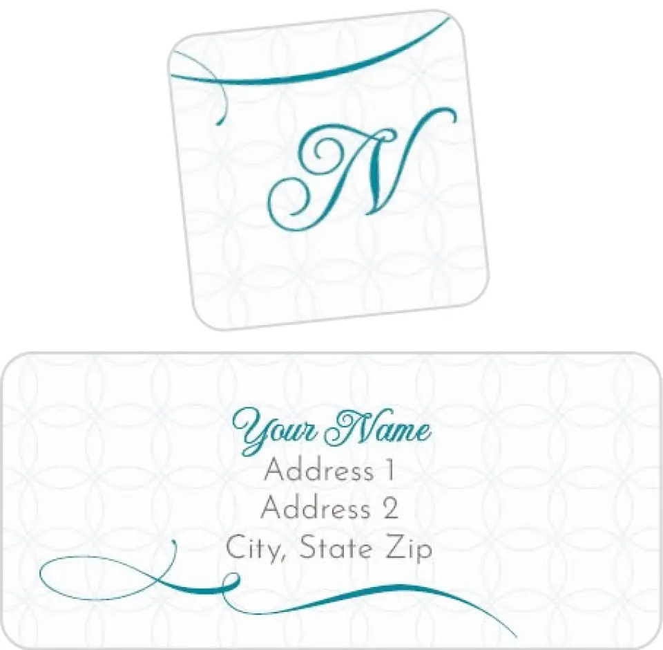 This is a 2¼" x 1" Labels; 1" x 1" Seals Return Address Label called Trendy Circle Pattern printed in full color