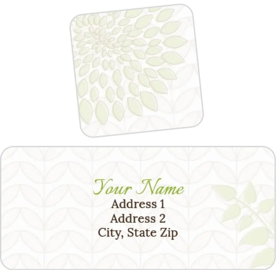 This is a 2¼" x 1" Labels; 1" x 1" Seals Return Address Label called Contemporary Garden printed in full color