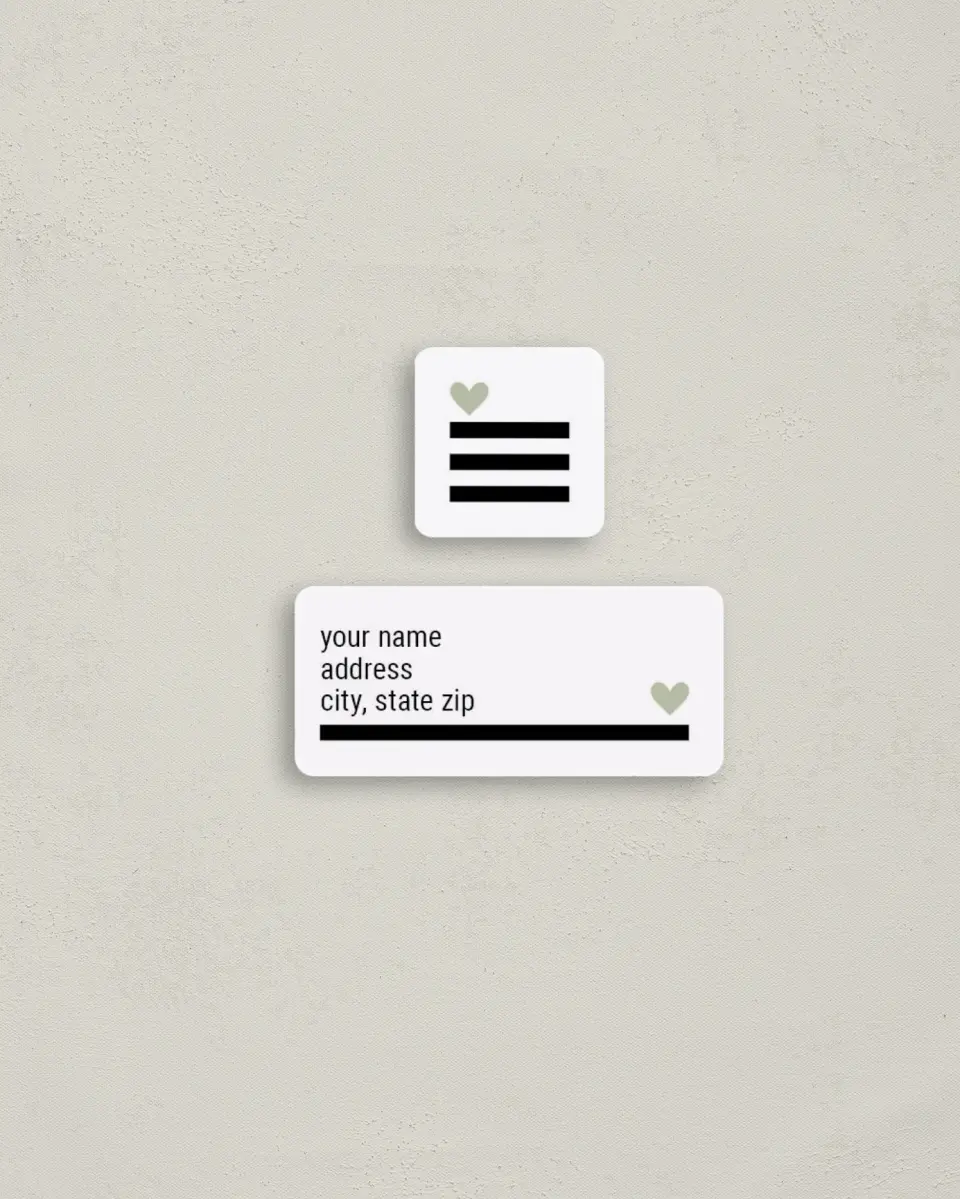 This is a 2¼" x 1" Labels; 1" x 1" Seals Return Address Label called Modern Typography printed in full color