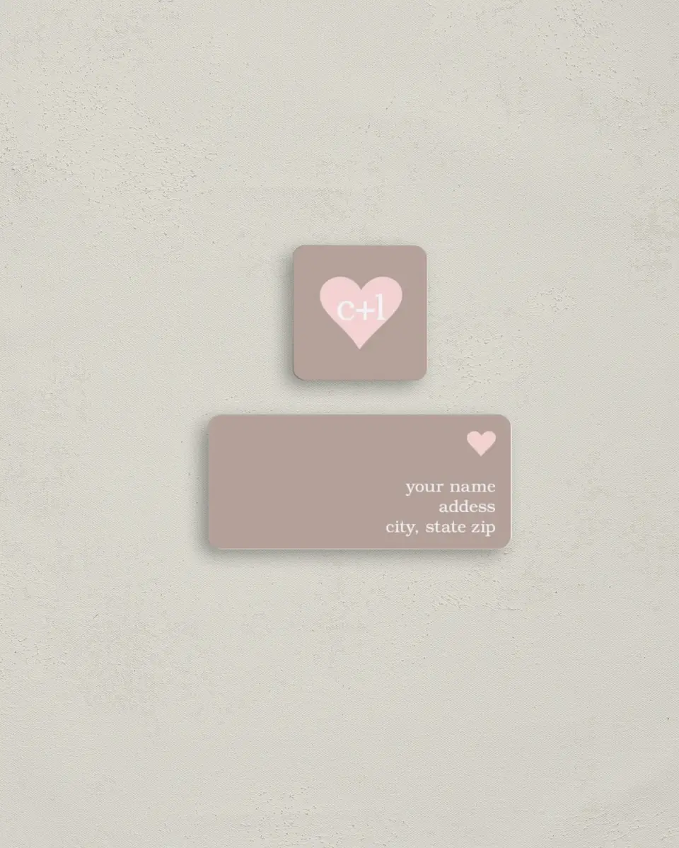 This is a 2¼" x 1" Labels; 1" x 1" Seals Return Address Label called He Stole My Heart printed in full color