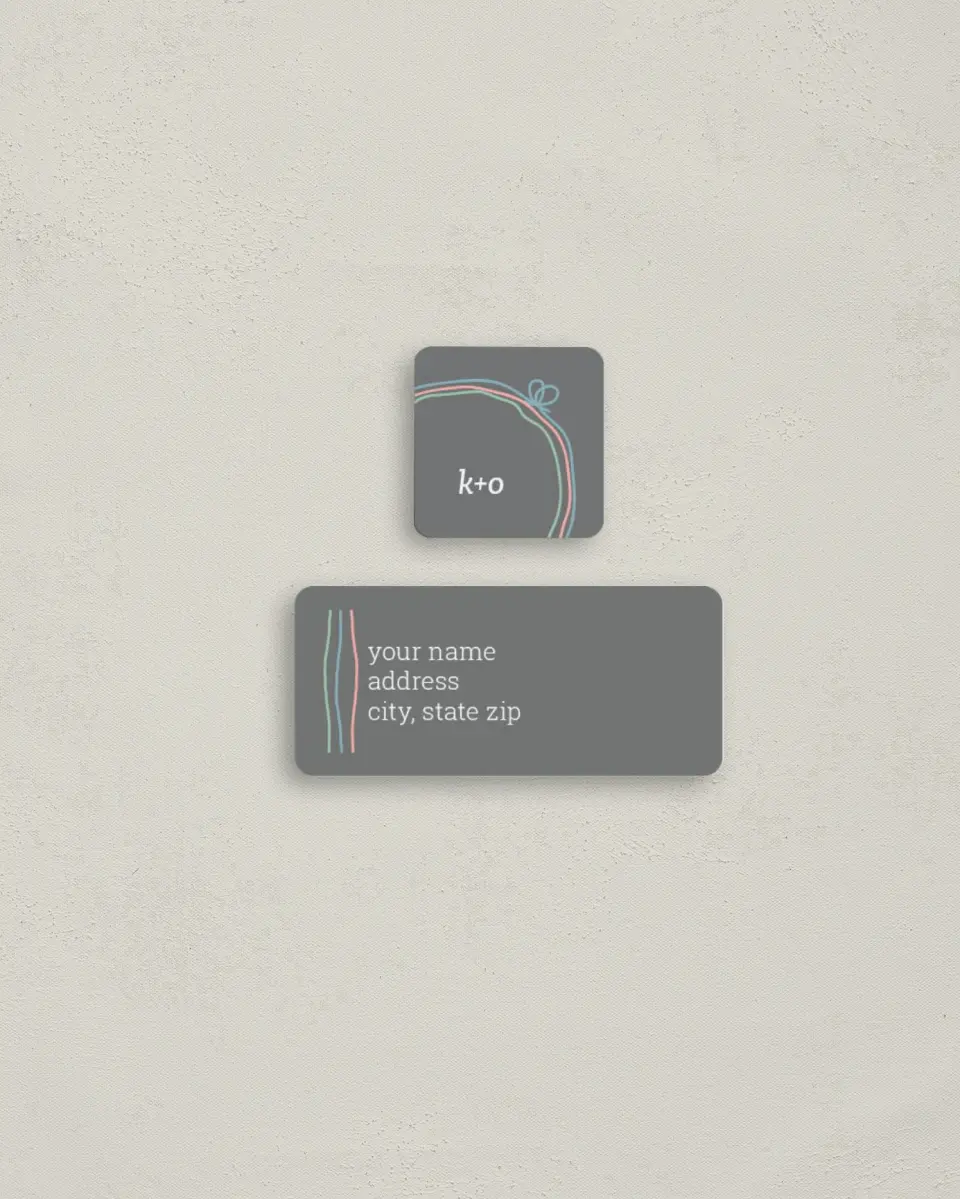 This is a 2¼" x 1" Labels; 1" x 1" Seals Return Address Label called Simple Knot printed in full color