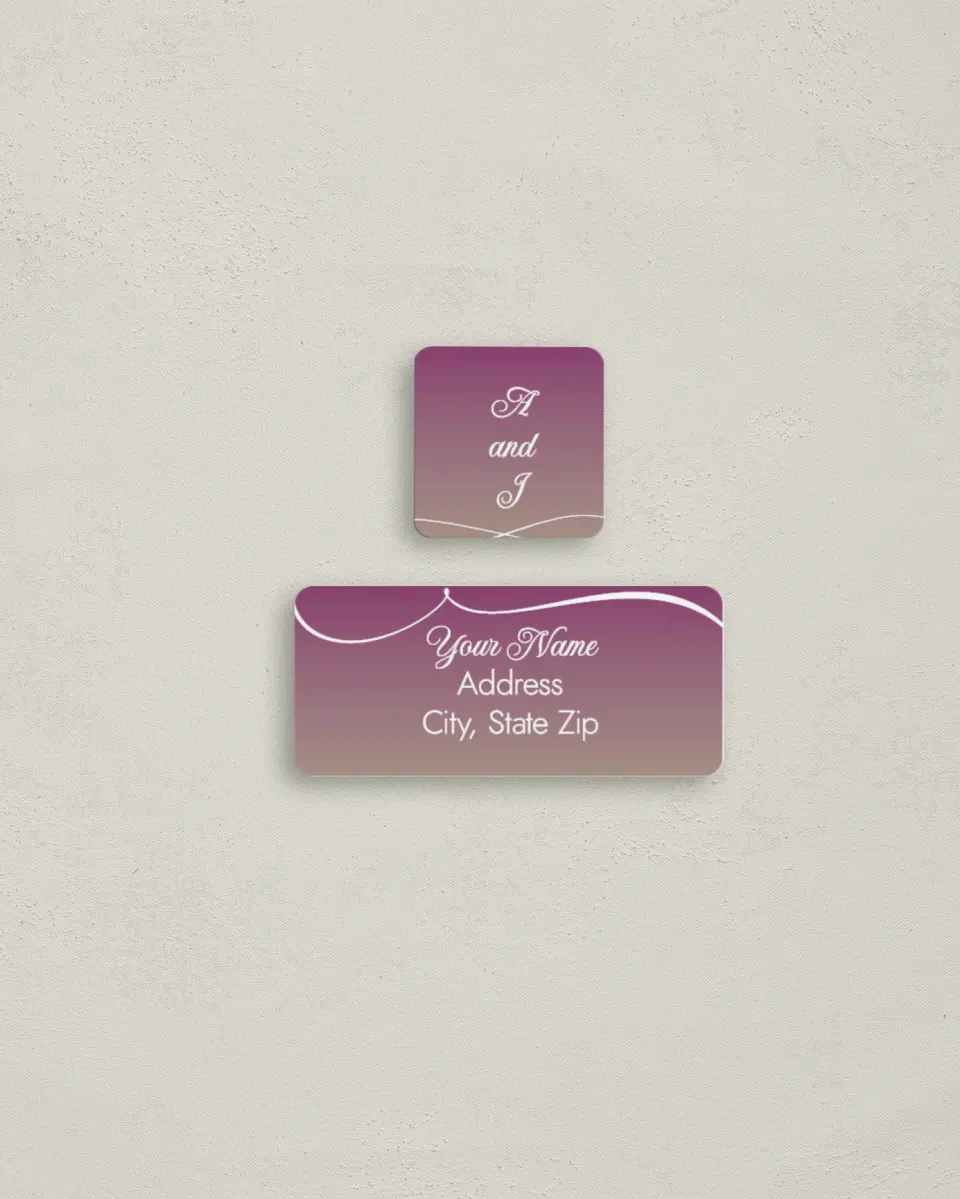 This is a 2¼" x 1" Labels; 1" x 1" Seals Return Address Label called To Have and To Hold printed in full color