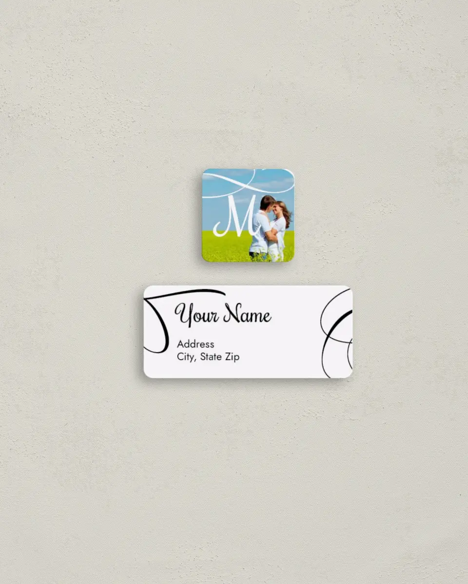 This is a 2¼" x 1" Labels; 1" x 1" Seals Return Address Label called Happily Ever After printed in full color