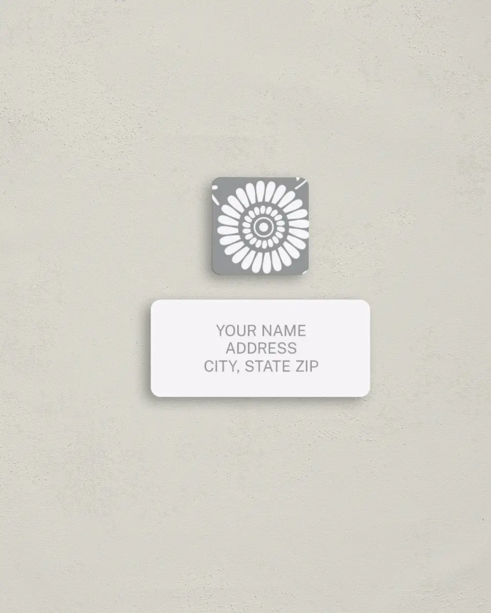This is a 2¼" x 1" Labels; 1" x 1" Seals Return Address Label called Our Vow printed in full color