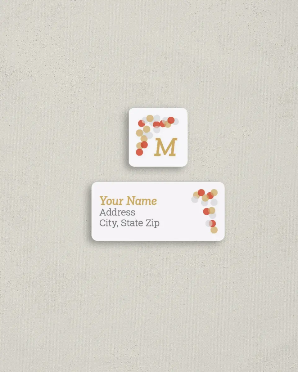 This is a 2¼" x 1" Labels; 1" x 1" Seals Return Address Labels & Seal Set called Holiday Sparkle printed in full color