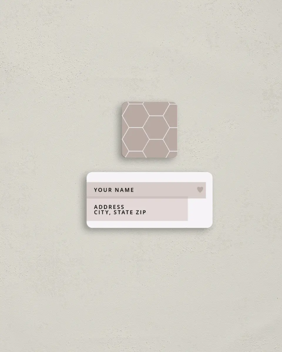 This is a 2¼" x 1" Labels; 1" x 1" Seals Return Address Label called Honeycomb Sweetness printed in full color