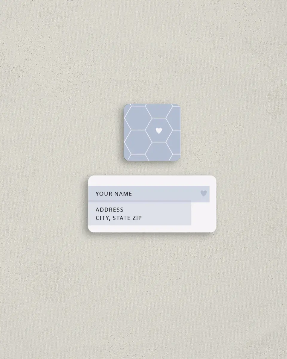 This is a 2¼" x 1" Labels; 1" x 1" Seals Label & Seal Set called A Honeycomb Hello printed in full color