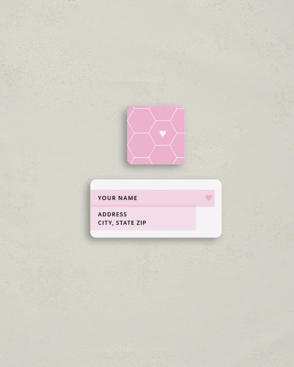 This is a 2¼" x 1" Labels; 1" x 1" Seals Label & Seal Set called A Honeycomb Hello printed in full color