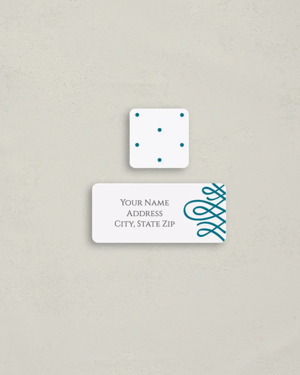 This is a 2¼" x 1" Labels; 1" x 1" Seals Return Address Label called Simple Luxury printed in full color