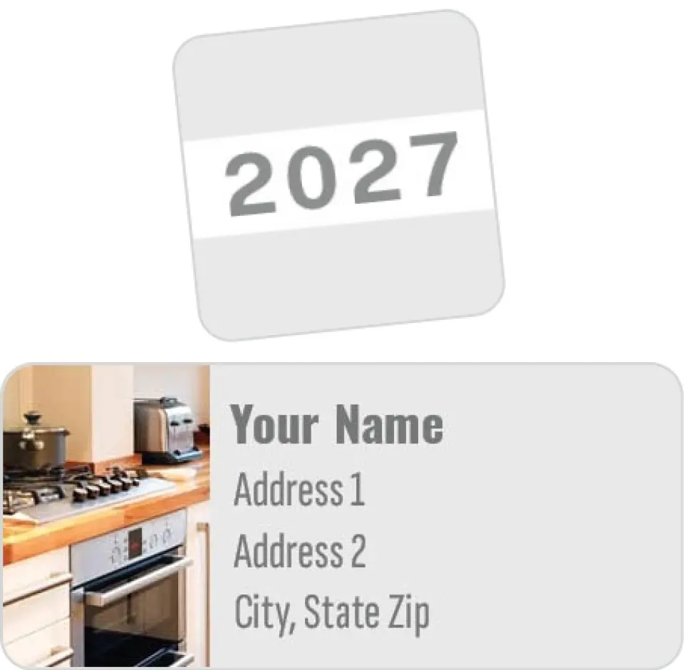 This is a 2¼" x 1" Labels; 1" x 1" Seals Label & Seal Set called Modern Professional printed in full color