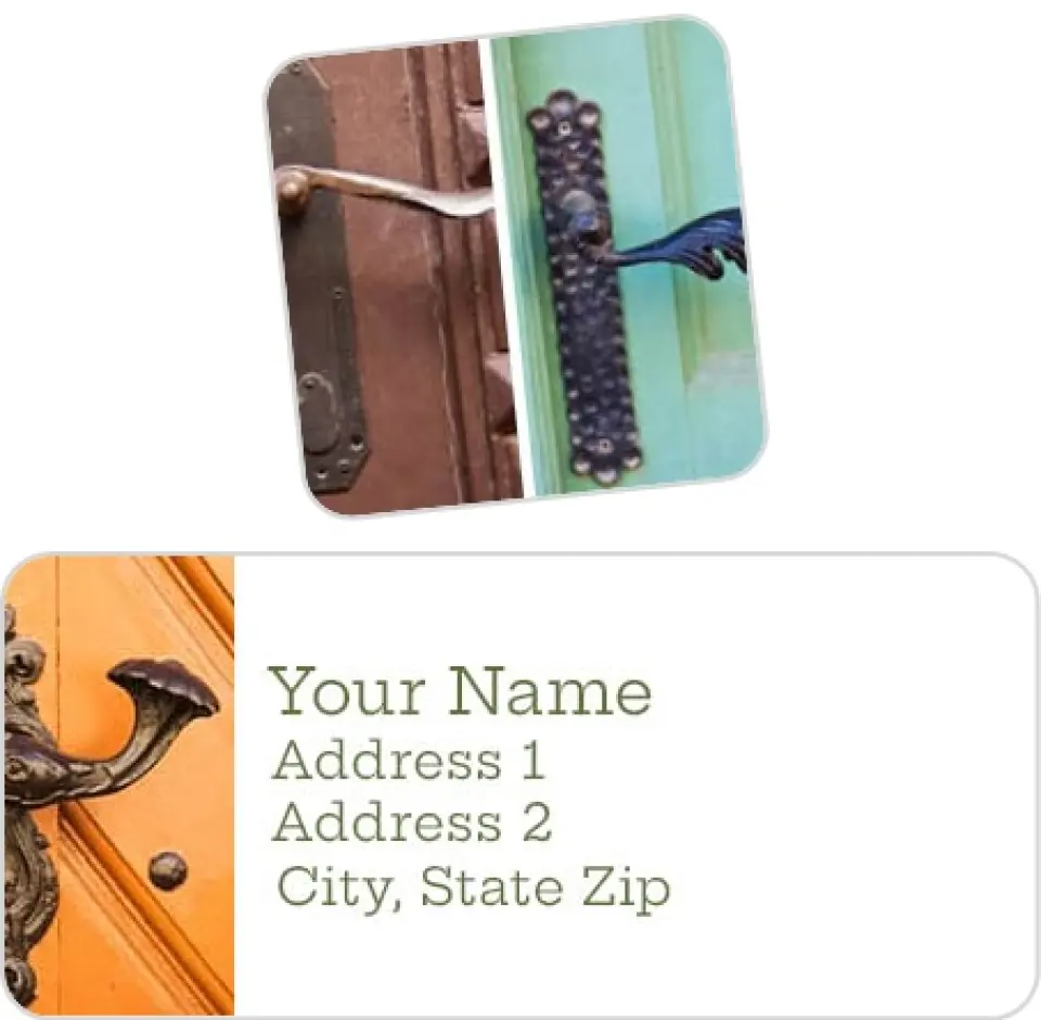 This is a 2¼" x 1" Labels; 1" x 1" Seals Label & Seal Set called Elegant Entries printed in full color