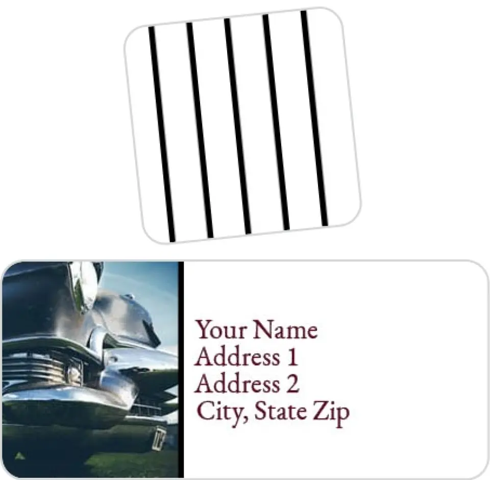 This is a 2¼" x 1" Labels; 1" x 1" Seals Label & Seal Set called Classic Ride printed in full color