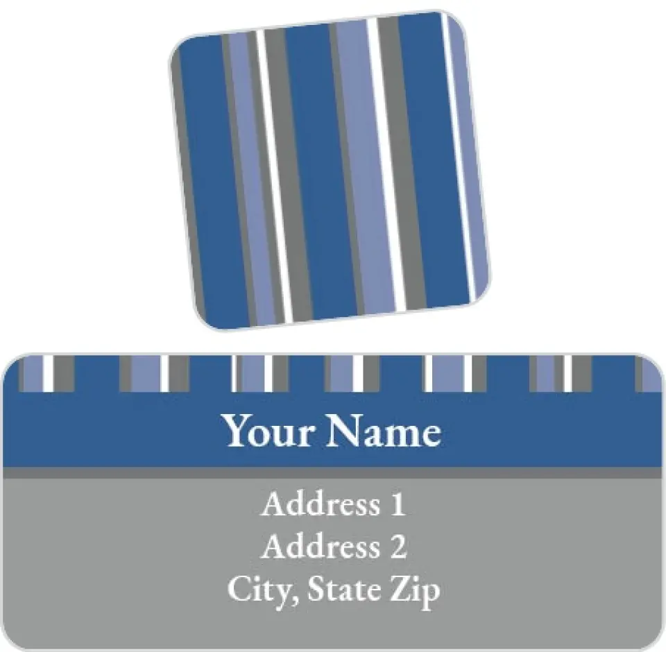 This is a 2¼" x 1" Labels; 1" x 1" Seals Label & Seal Set called Premier Stripes printed in full color