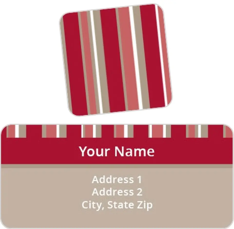 This is a 2¼" x 1" Labels; 1" x 1" Seals Label & Seal Set called Sleek Stripes printed in full color