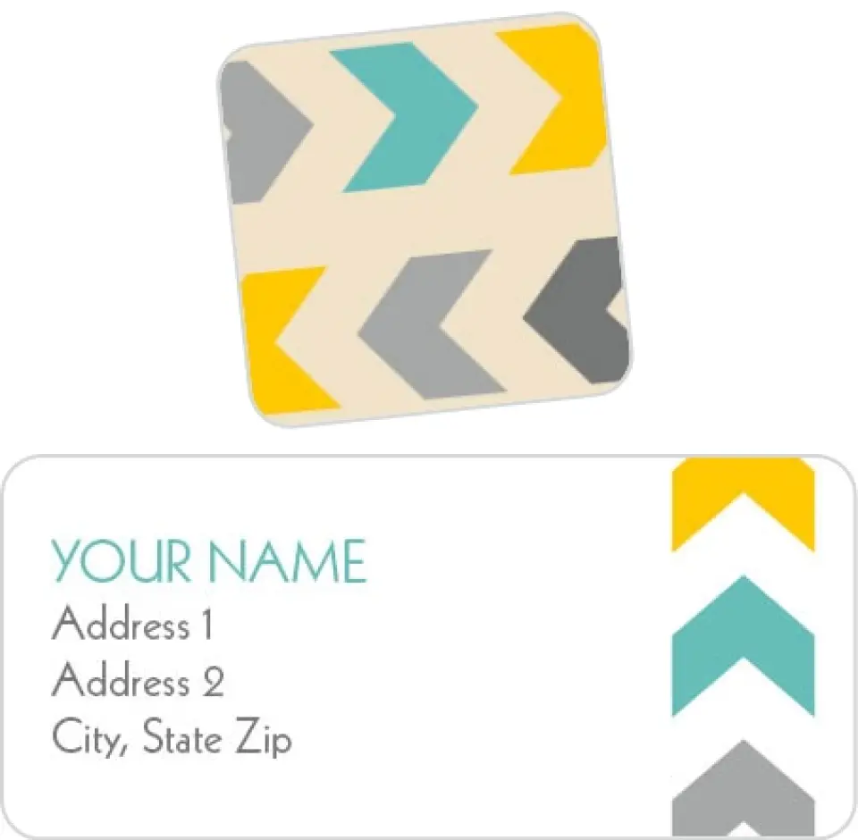 This is a 2¼" x 1" Labels; 1" x 1" Seals Label & Seal Set called Tribal Chic printed in full color