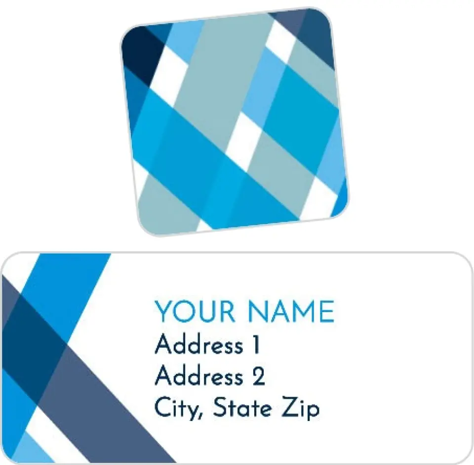 This is a 2¼" x 1" Labels; 1" x 1" Seals Label & Seal Set called Cool Ribbon printed in full color
