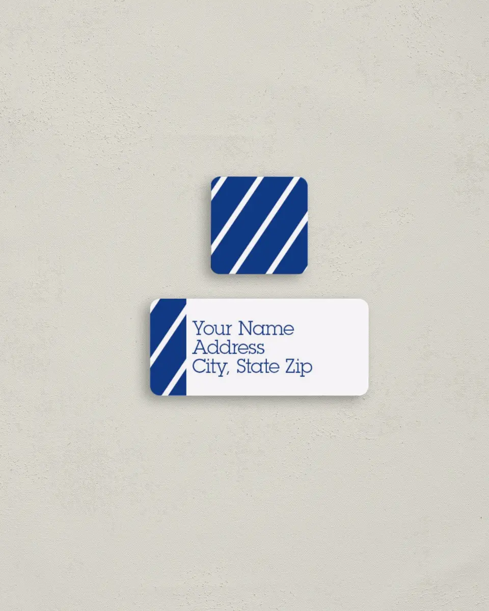 This is a 2¼" x 1" Labels; 1" x 1" Seals Return Address Label called Modern Heartthrob printed in full color