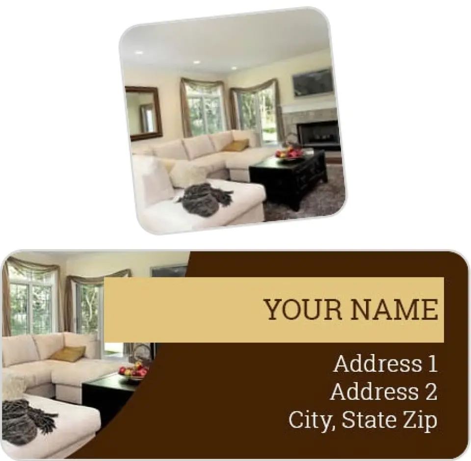 This is a 2¼" x 1" Labels; 1" x 1" Seals Label & Seal Set called Casual Luxury printed in full color