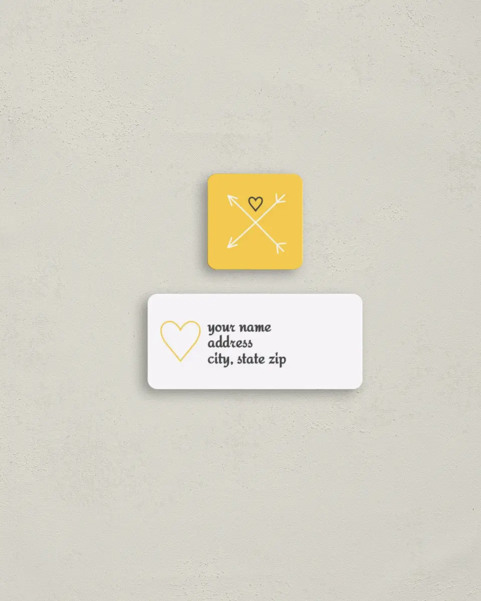 This is a 2¼" x 1" Labels; 1" x 1" Seals Return Address Label called Love Compass printed in full color