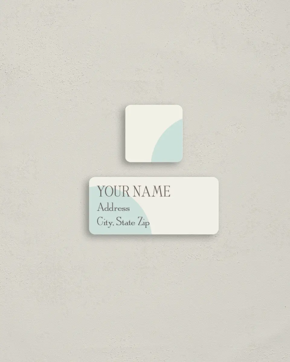 This is a 2¼" x 1" Labels; 1" x 1" Seals Return Address Label called Fetching Feather printed in full color