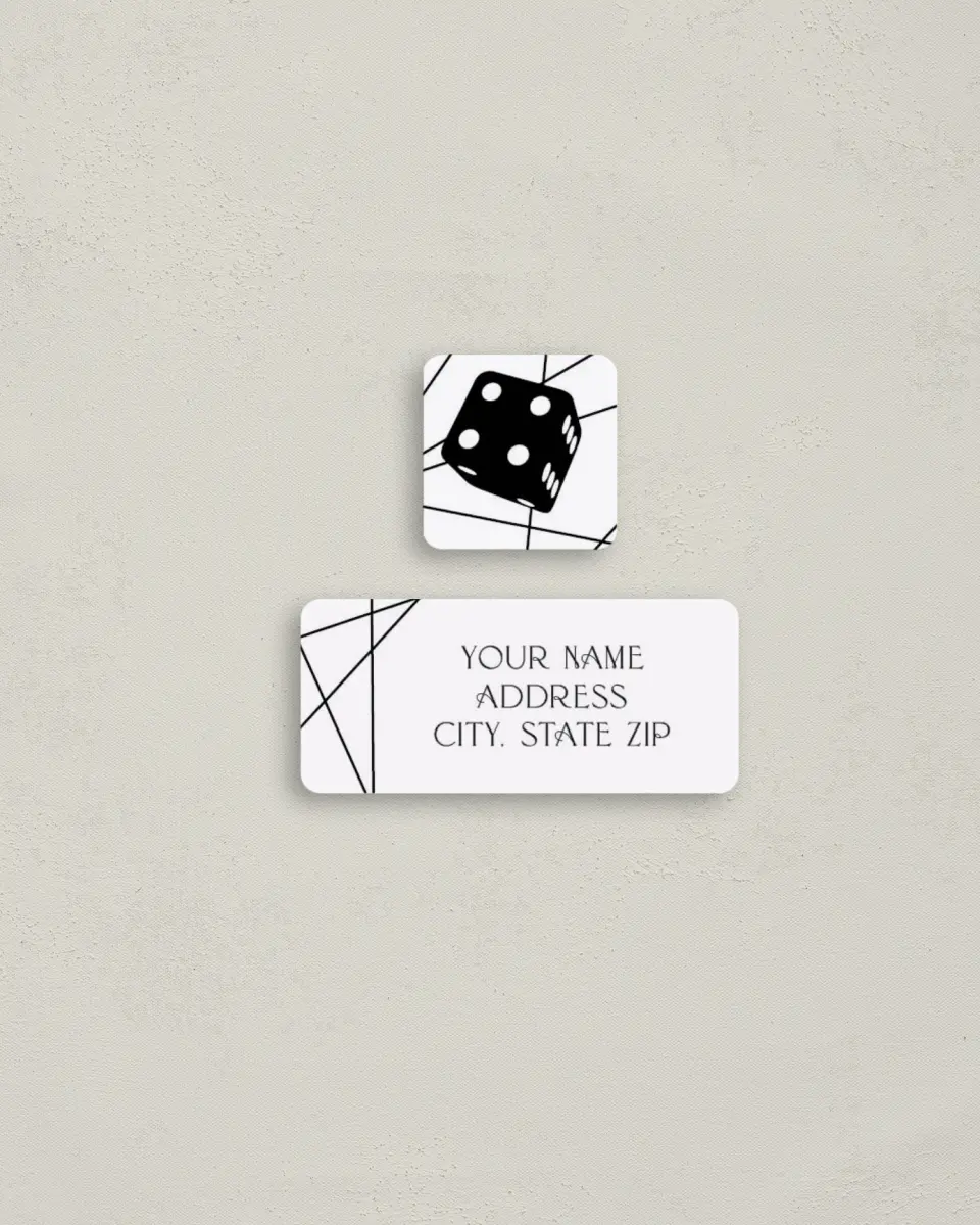 This is a 2¼" x 1" Labels; 1" x 1" Seals Return Address Label called Upscale Vegas printed in full color