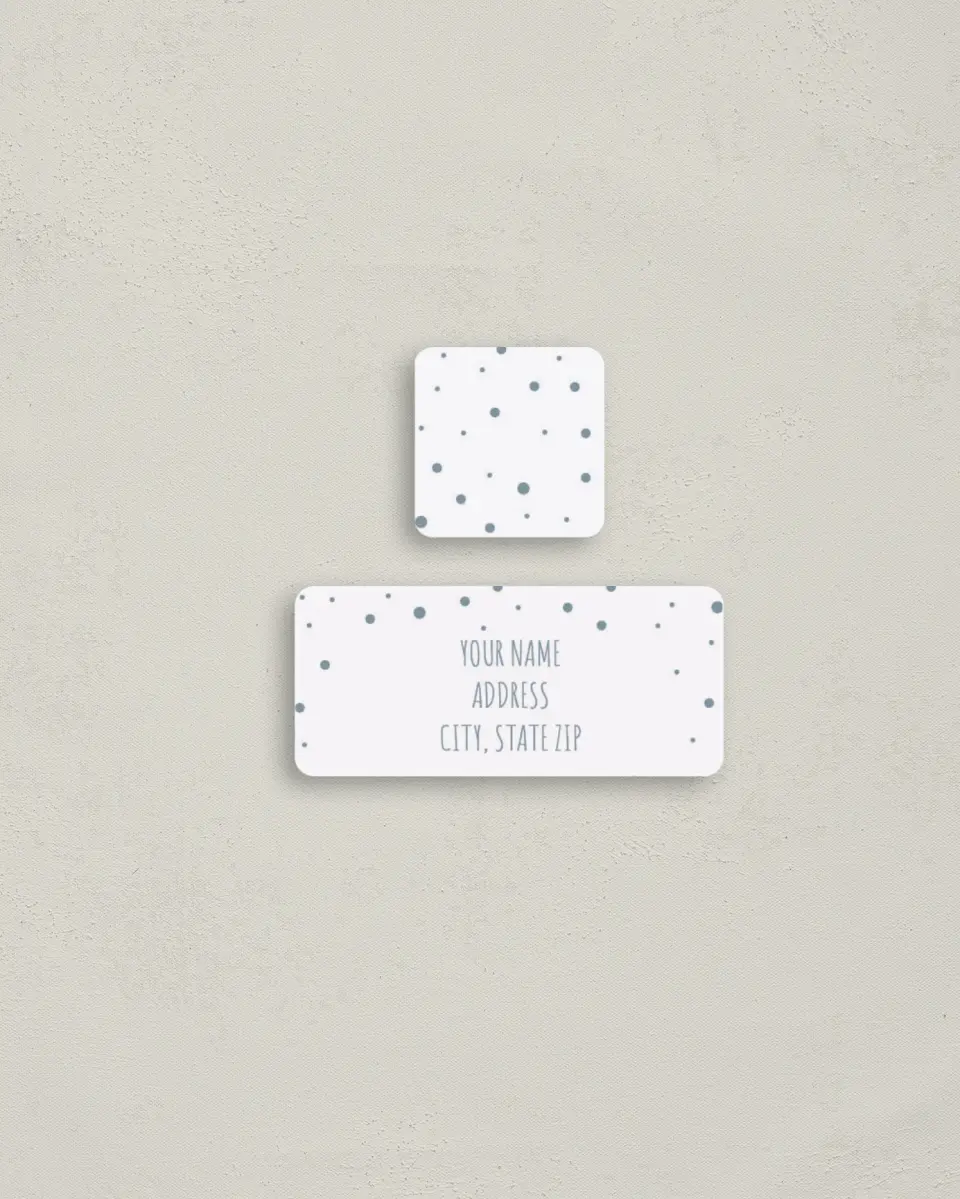 This is a 2¼" x 1" Labels; 1" x 1" Seals Return Address Label called Woodland Wishes printed in full color