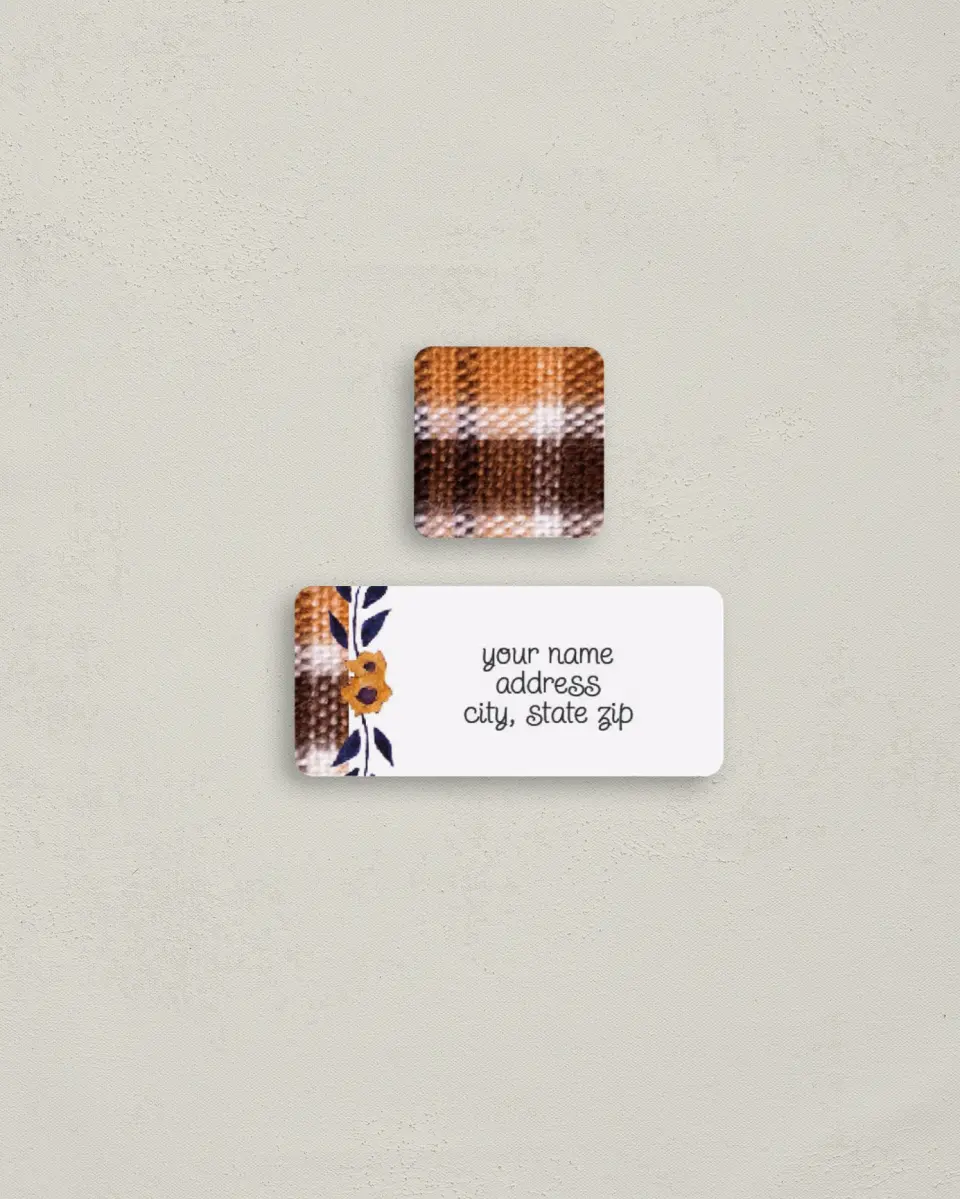 This is a 2¼" x 1" Labels; 1" x 1" Seals Return Address Label called Perfectly Plaid printed in full color