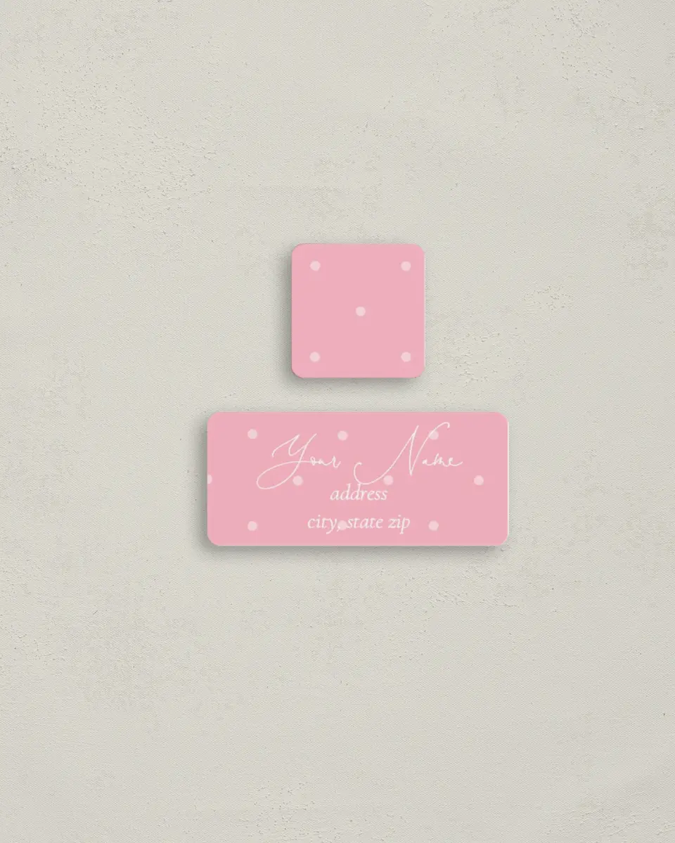 This is a 2¼" x 1" Labels; 1" x 1" Seals Return Address Label called Blissfully Sweet printed in full color