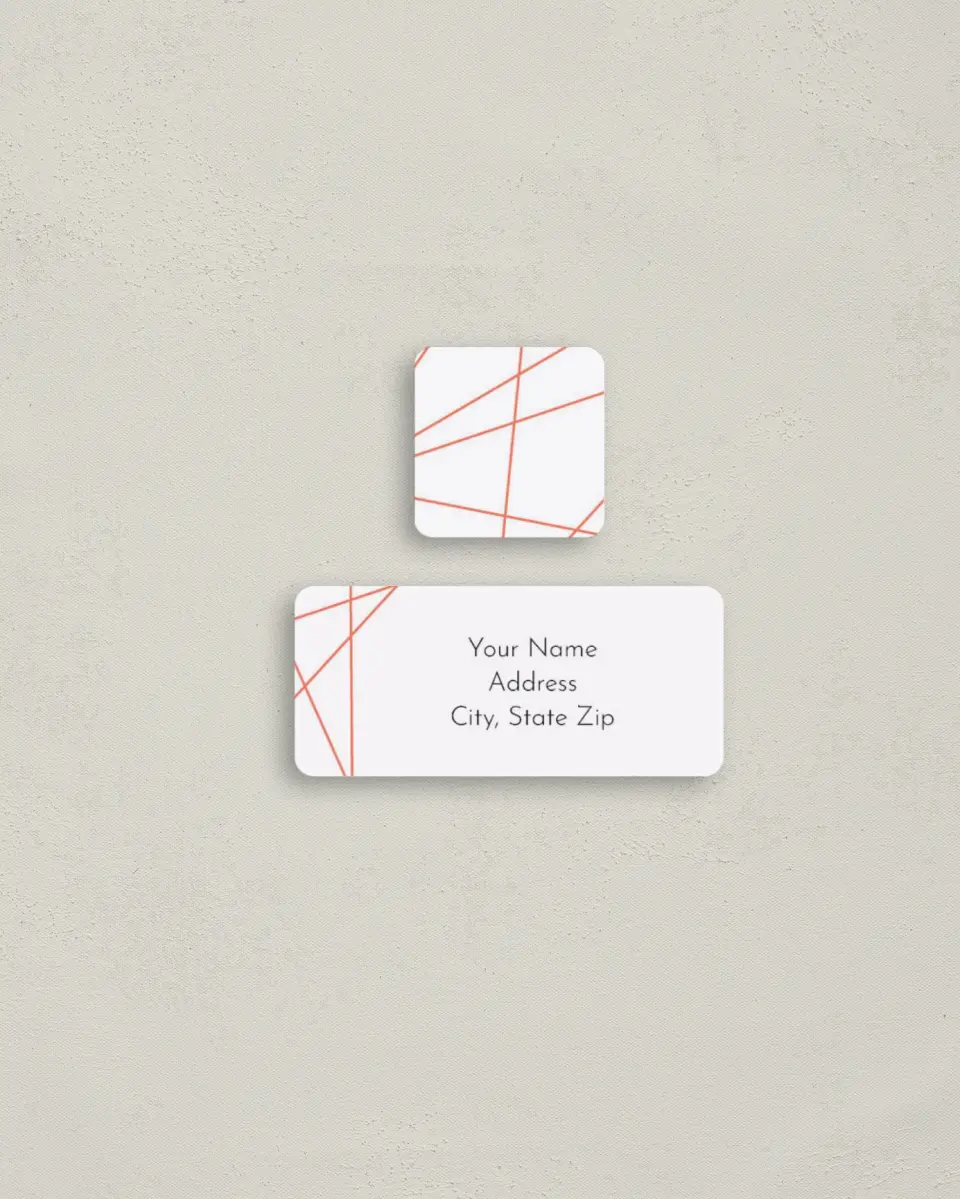 This is a 2¼" x 1" Labels; 1" x 1" Seals Return Address Label called Cheery Welcome printed in full color
