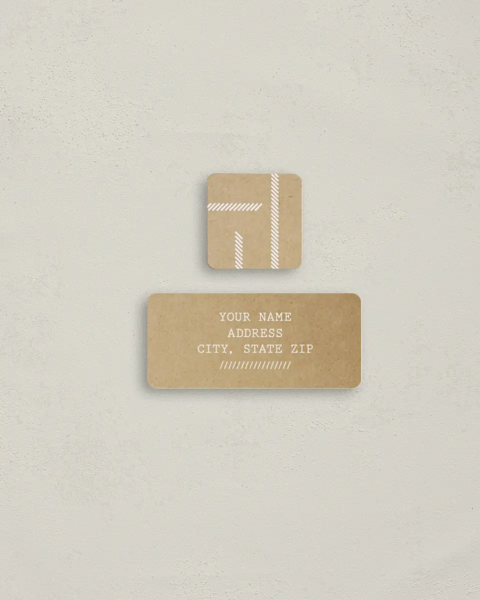 This is a 2¼" x 1" Labels; 1" x 1" Seals Return Address Label called Whimsy Welcome printed in full color