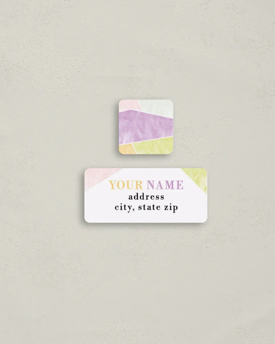 This is a 2¼" x 1" Labels; 1" x 1" Seals Return Address Label called Be Happy! printed in full color