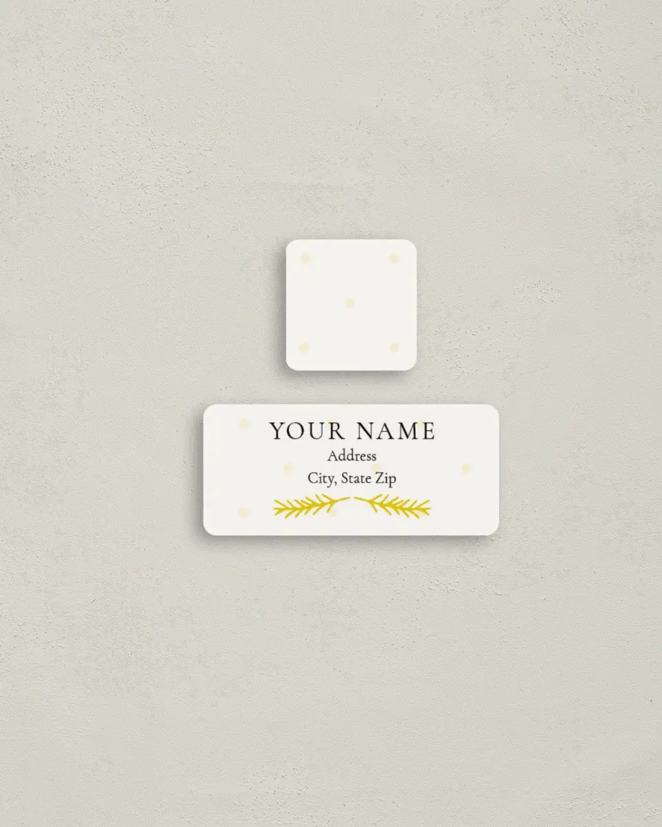 This is a 2¼" x 1" Labels; 1" x 1" Seals Return Address Label called Sweet Leaves printed in full color