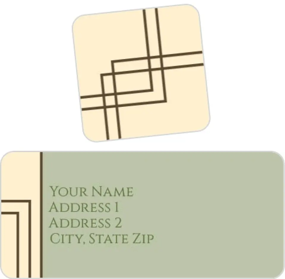 This is a 2¼" x 1" Labels; 1" x 1" Seals Label & Seal Set called Home Hues printed in full color
