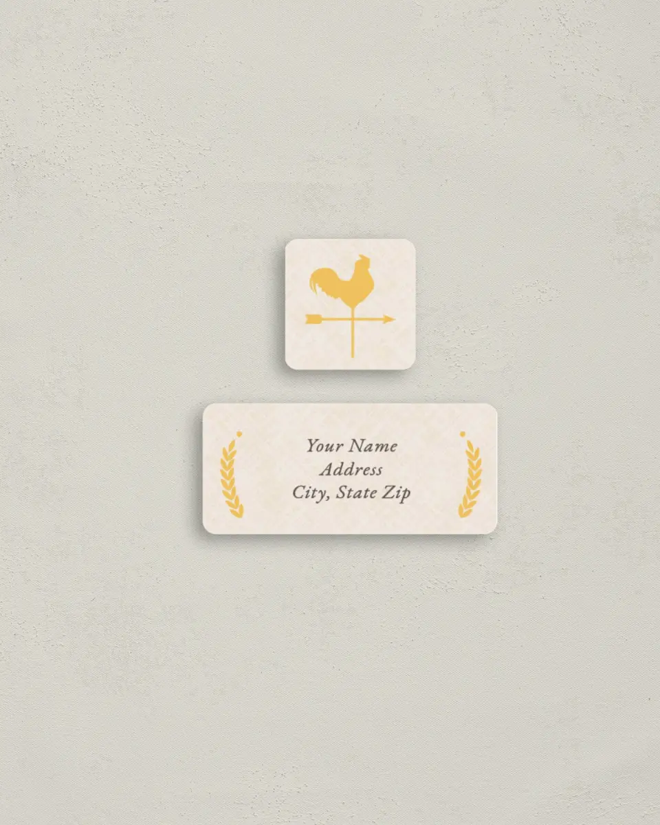 This is a 2¼" x 1" Labels; 1" x 1" Seals Return Address Label called Nashville Barn printed in full color