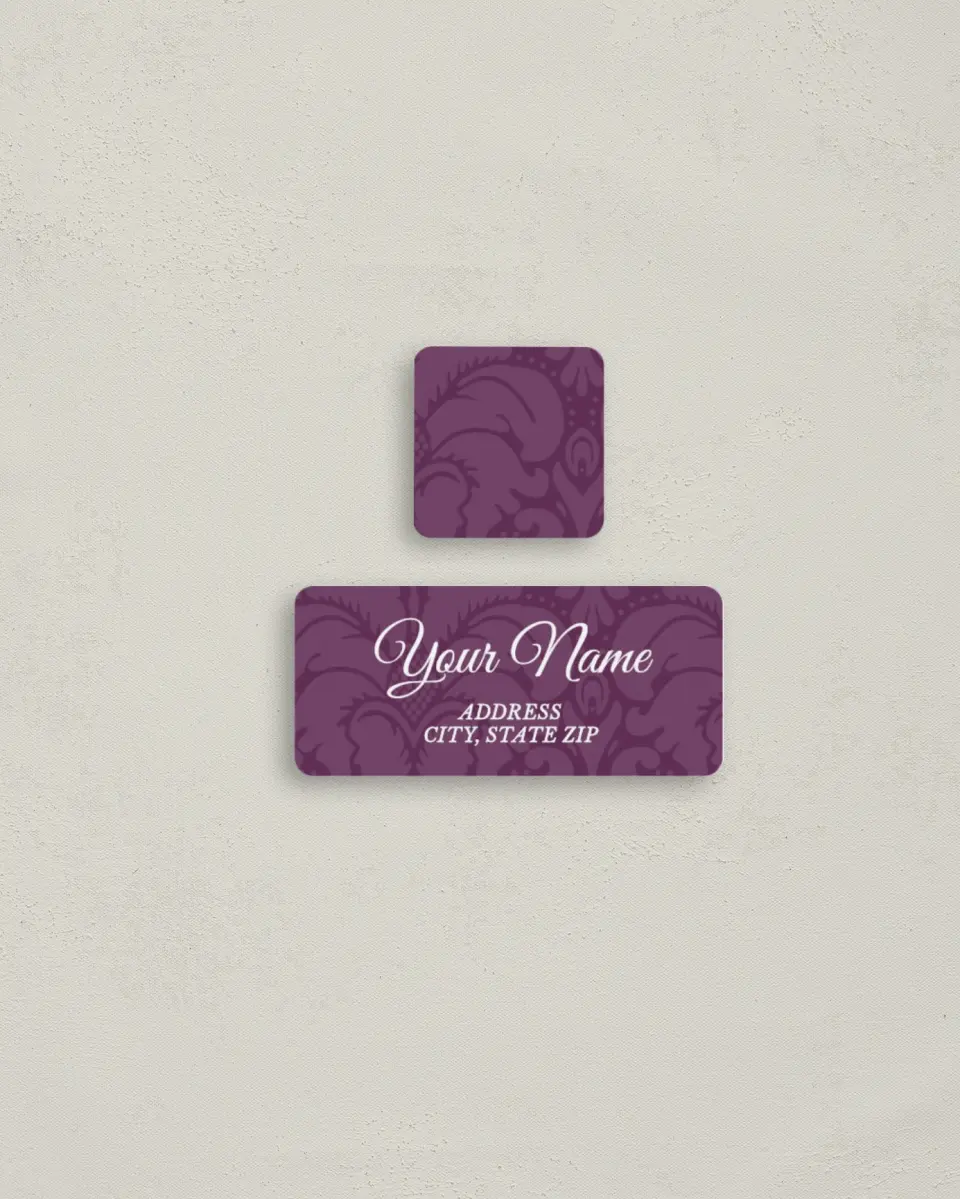 This is a 2¼" x 1" Labels; 1" x 1" Seals Return Address Label called Forever Exquisite printed in full color