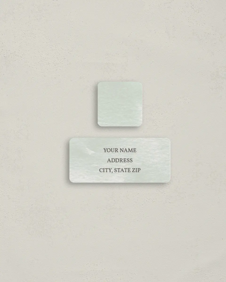 This is a 2¼" x 1" Labels; 1" x 1" Seals Return Address Label called Watercolor Laurel printed in full color